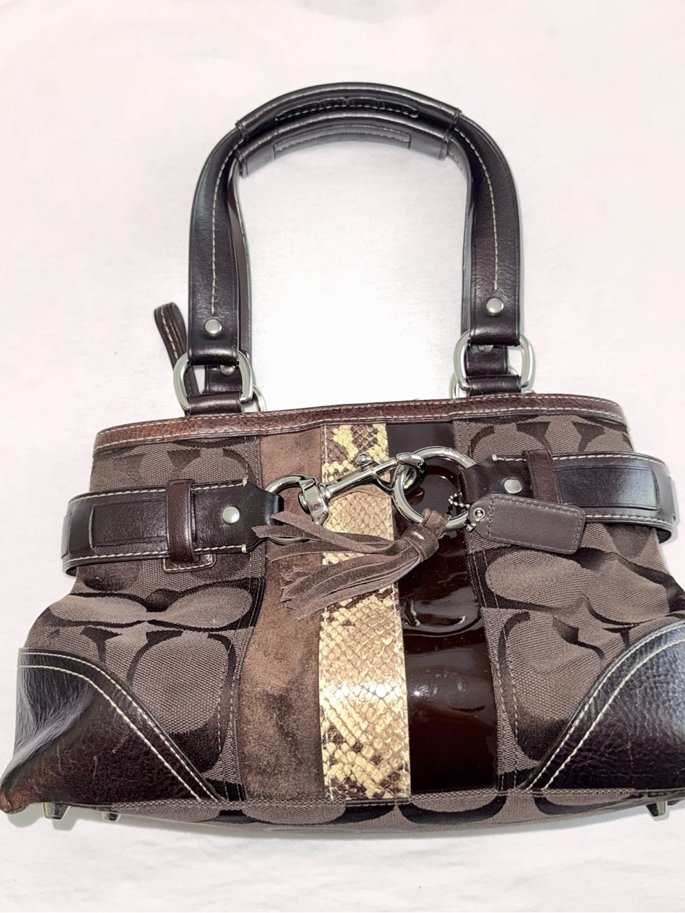Coach Hamptons Python Handbag